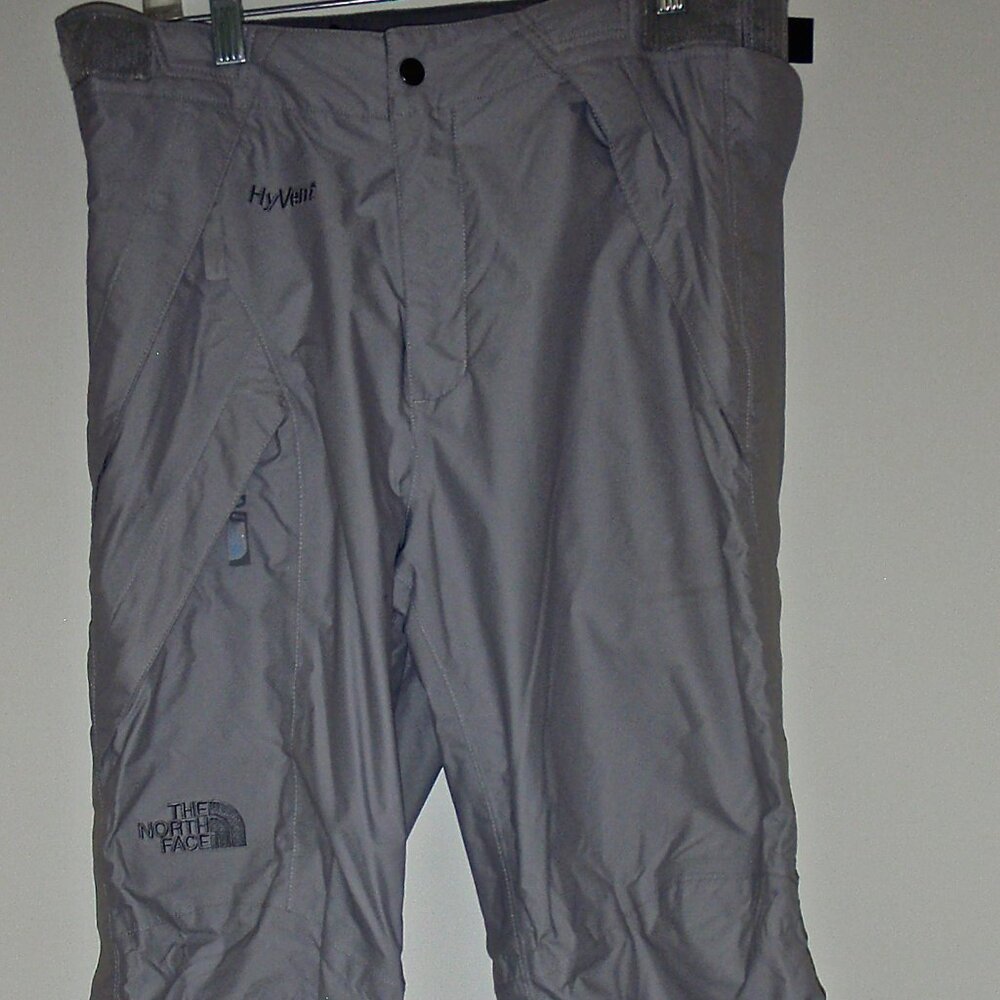 NORTH FACE WOMEN'S HYVENT GREY INSULATED SKI PANTS, DETACHABLE SUSPENDERS SIZE M - Picture 9 of 16